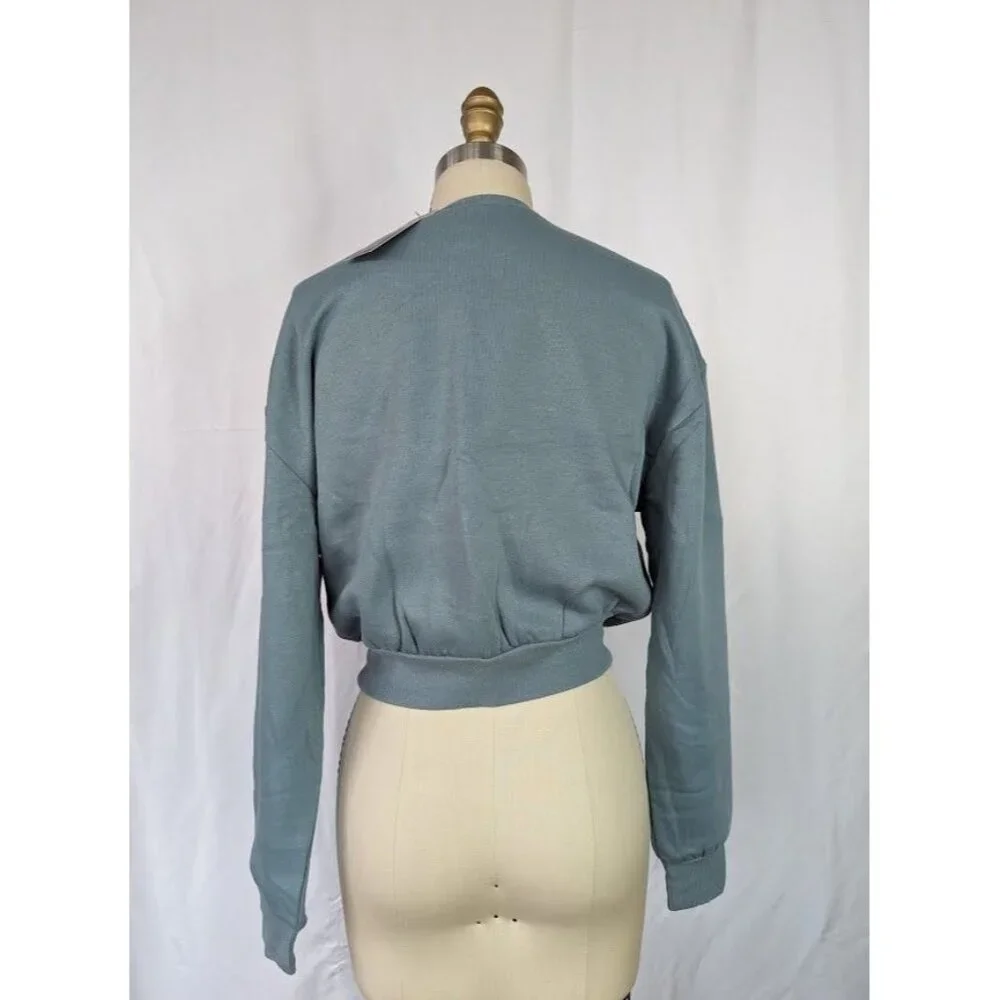 WILD FABLE Cropped Sweatshirt Women's Size Large Blank Streetwear‎ Junior NEW - Picture 3 of 5